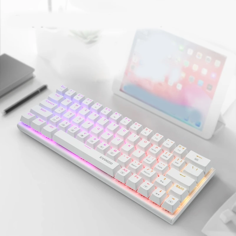 

2024 New Z-22 Type-C 63 Keys Mechanical Keyboard USB RGB Backlit Axis Gaming Mechanical Keyboard Optical Switches Hot Swappable