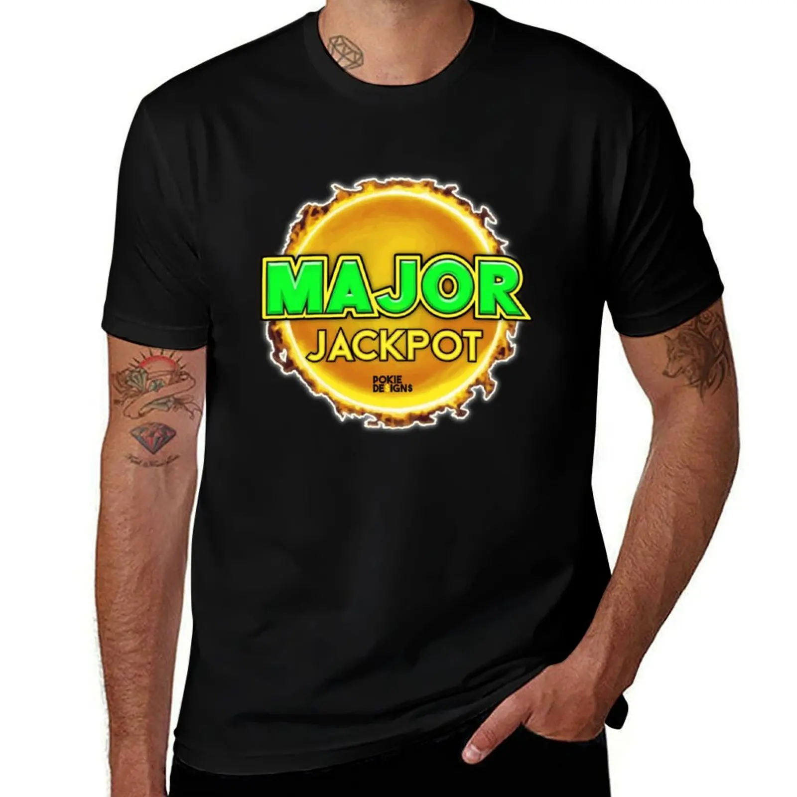 MAJOR JACKPOT Design - Pokie Designs T-Shirt custom shirt vintage t shirts blue archive men t shirts high quality