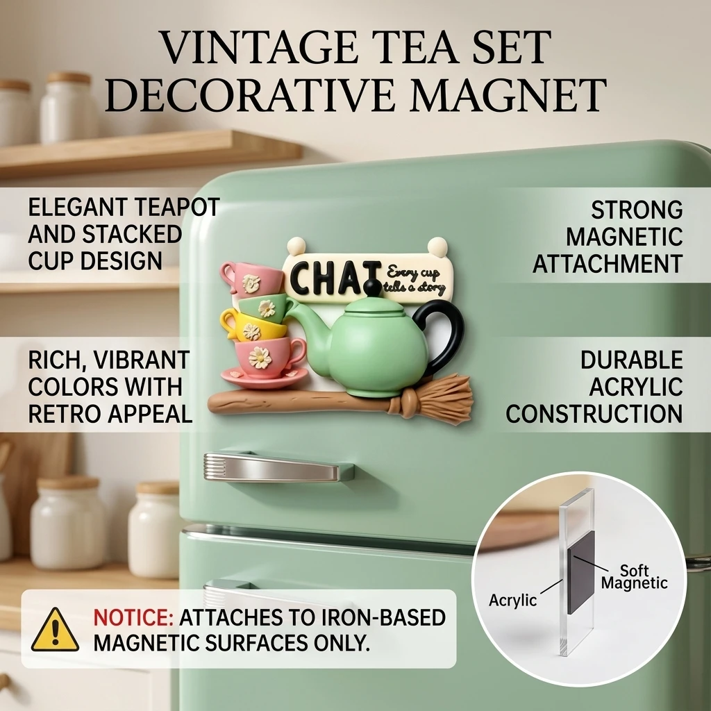 Acrylic Fridge Magnets Retro T - Kitchen Appliances Vintage recension och pris