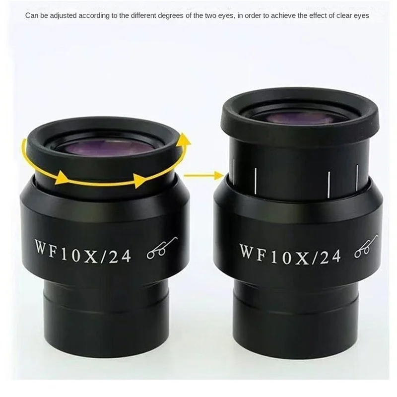 DT16 WF10X/24MM Microscope Eyepiece 30MM Wide Field Binocular Lens Diopter Adjustable for Stereo Microscope