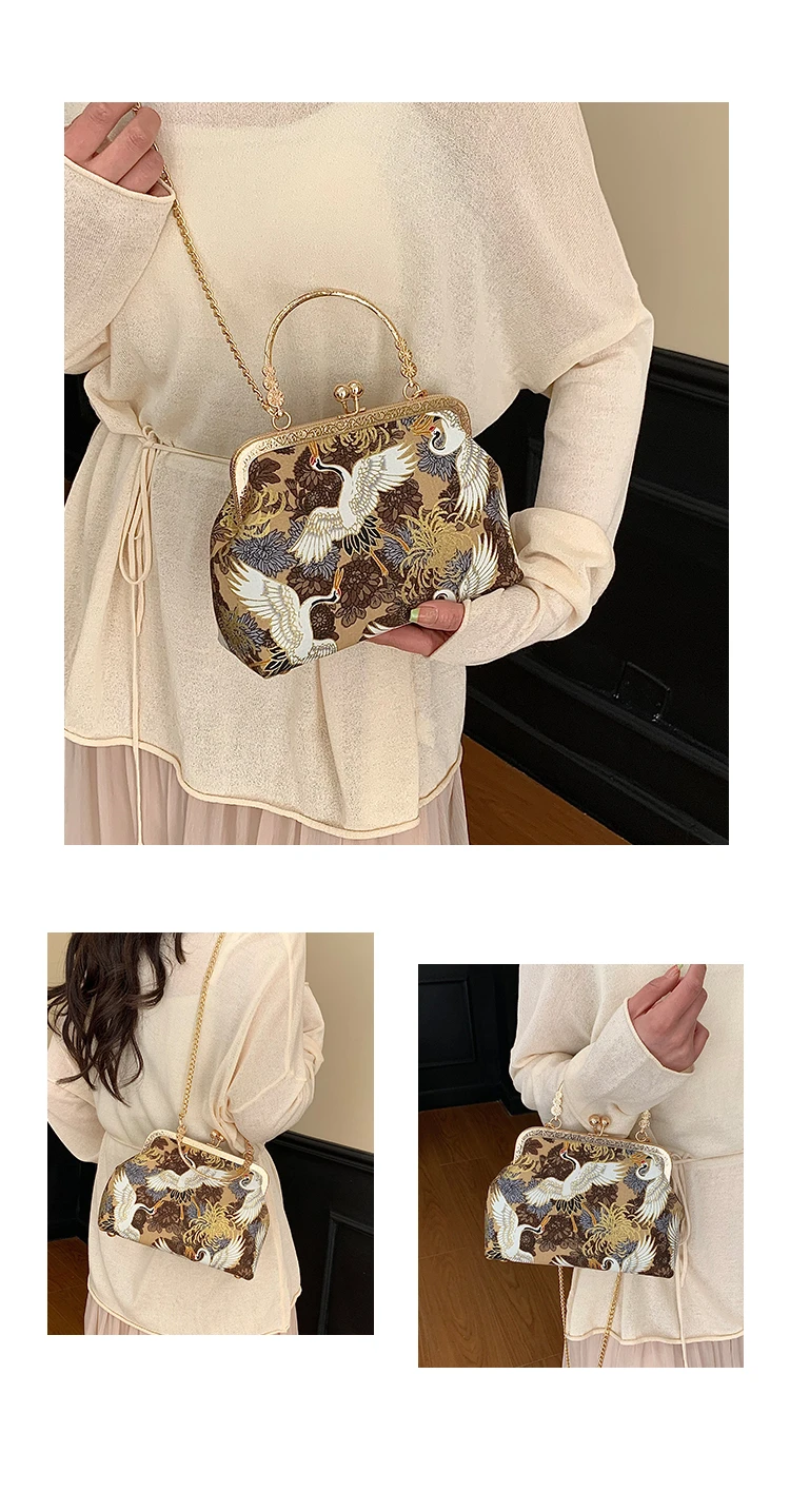 Silk Embroidery Crossbody Bag Patchwork National Style 2025 Hot Sale Bags for Women Hasp Simple Fashion Women's Handbags