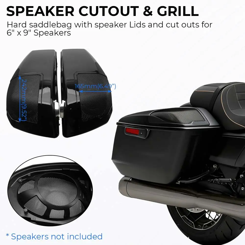 Motorcycle Accessory Black Saddlebags 6X9