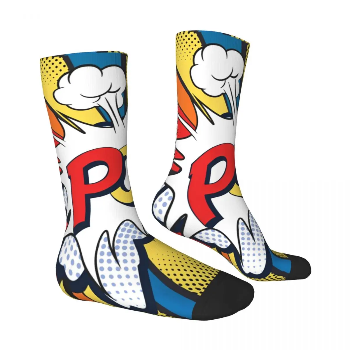 Medias de arte Pop para hombre, calcetines elegantes de alta calidad, antideslizantes, personalizados, ideales para regalo, Invierno