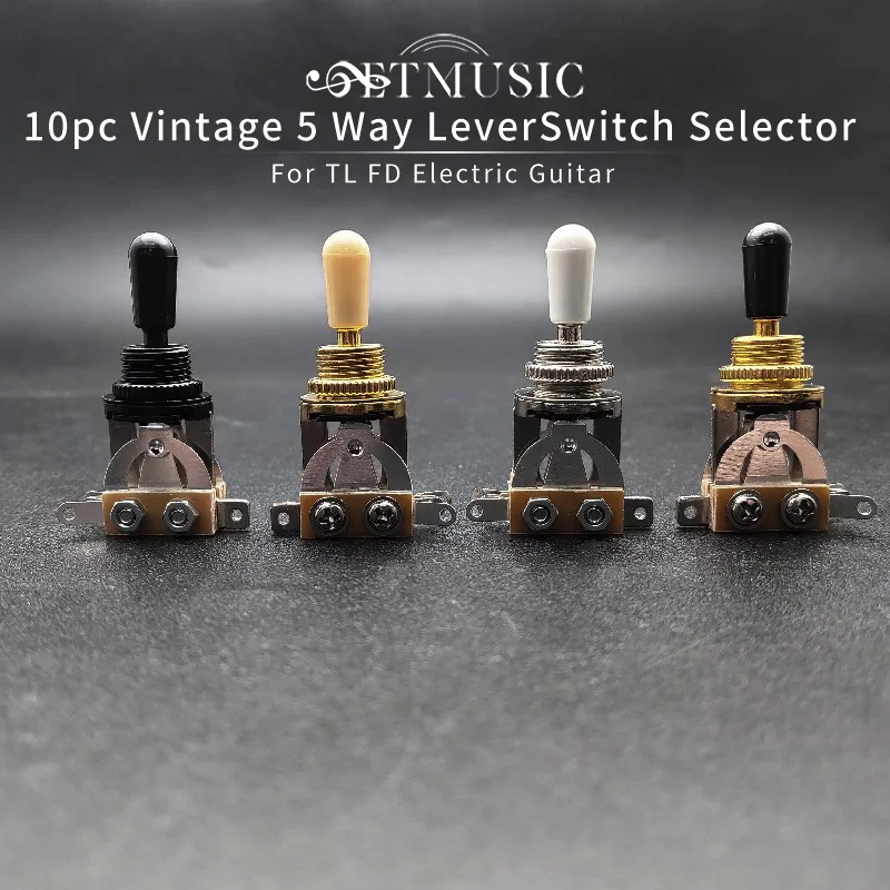 10Pcs 3-Way Guitar Pickup Switch Selector Pickup Toggle Switch Parts for Les Paul Gutiar Accessories Black/Chorme/Gold&Black