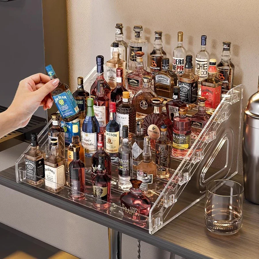 رف النبيذ خطوة بخطوة رف عرض النبيذ الصغير المستورد خزانة النبيذ الطبقات Lijiao Rum Collection Rack