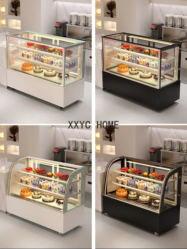 Cake Fresh Refrigerated Display Cabinet Desktop Small Mousse West Point Dessert Beverage Milk Tea Deli Fruit Freezer