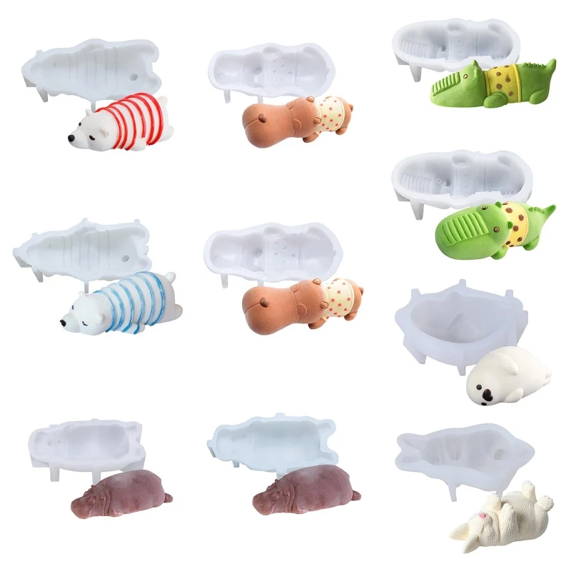 New Jelly Cake Moulds Bear Dog Hippo for Crocodile Dolphin Rabbit Shaped Heat Resist