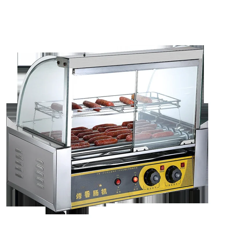 

Commercial small automatic sausage grill household volcanic stone desktop Taiwan hot dog machine stall grill