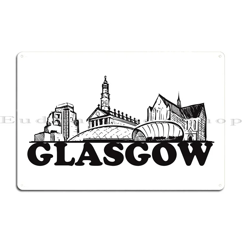 Glasgow Great Britain Skyl Metal Sign Designs Poster Wall Decor Funny PaintingTin Sign Poster