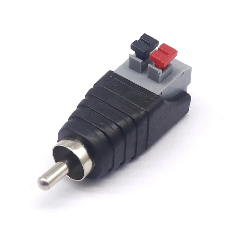 5pcs RCA male/female push-clamp type solderless RCA lotus head push-to-connect AV lotus spring universal terminal