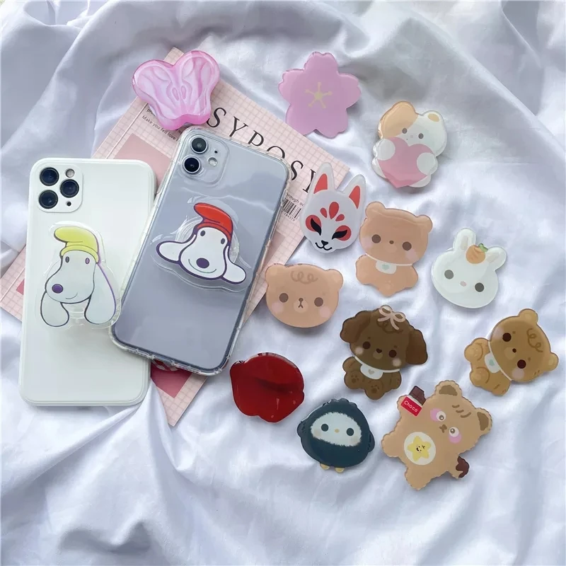 Grip Round Foldable Custom Clear Acrylic Cartoon Photo Customized Logo Anime Hologram Personalized Mobile Phone Holder