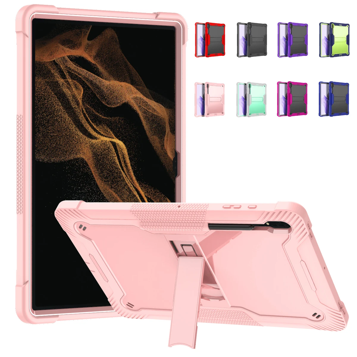 

For Samsung Galaxy Tab S8Ultra X900 X906 14.6 inch S9 Ultra 14.6 2023 SM-X910 SM-X916B PC+TPU Kids Shockproof Tablet Cover Case