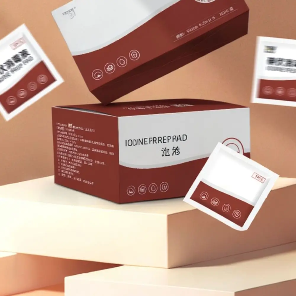 Individual Wrapped Iodine Prep Pads Disposable Antiseptic Wipes Skin Cleanser Cotton Swabs For First Aid Home Emergency