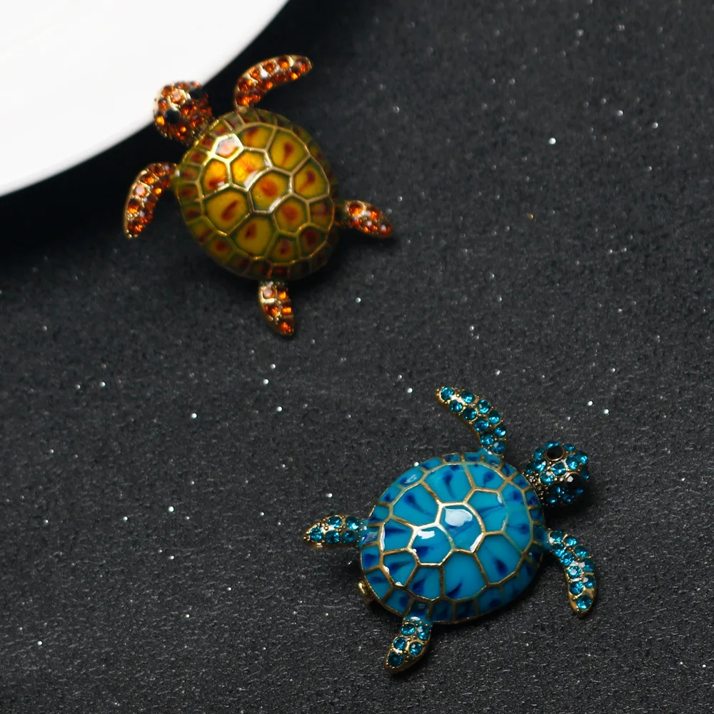 Enamel Turtle Brooches For Women Luxury Designer Classic Unique Personality Animal Brooch Pins Jewelry Gift image 6