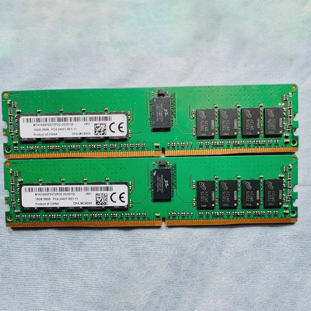 1 PCS MTA18ASF2G72PDZ-2G3D1 For MT RAM 16G 16GB 2R×8 PC4-2400T 2400 DDR4 ECC Server Memory