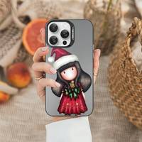 S-Santoro-Gorjuss Cute Cartoon Girl Phone Case For IPhone 16 15 14 13 12 11 Pro Max White Matte Laser Metallic Aurora Funda