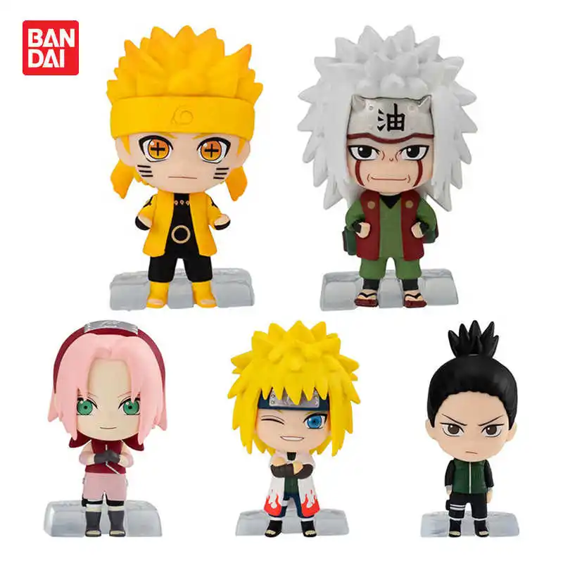 5pcs/set Genuine Bandai Naruto Shippden Character styling ornament 02 Twisted Egg Jiraiya Anime Action Figure Model Toys Gift