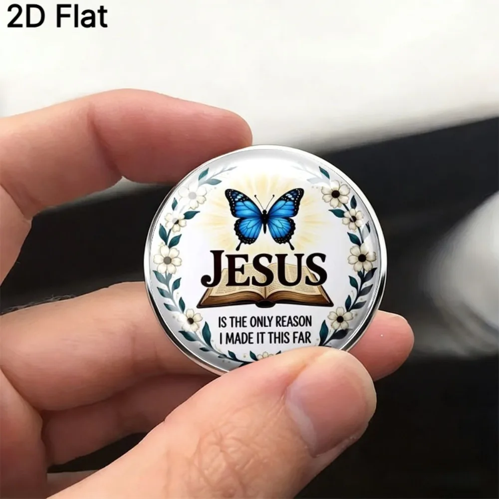 6-20Pcs 2D Flat Christian Brooch, Blue Butterfly Open Bible Lapel Pin, 