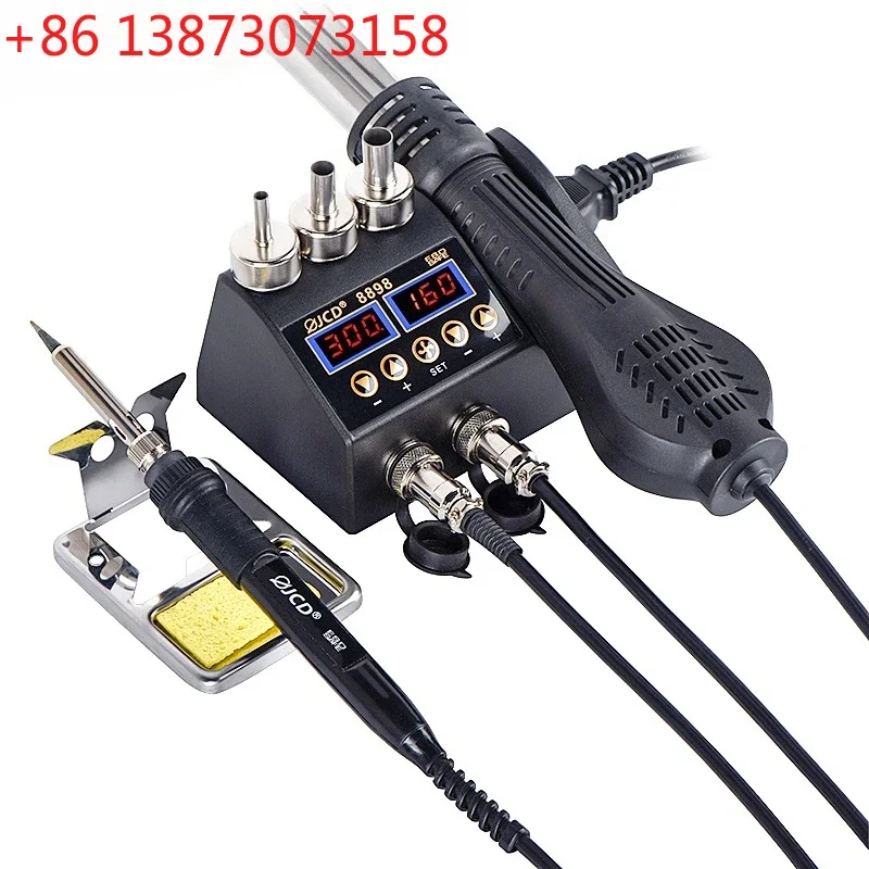 2 in 1 750W Soldering Station LCD Digital display welding rework station for cell-phone BGA SMD PCB IC Repair solder tools 8898