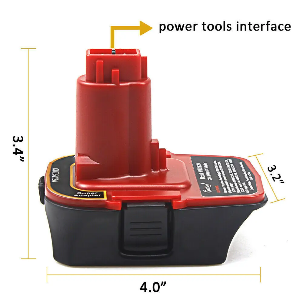 

DCA1820 for Milwaukee 18V li-ion battery convert for Dewalt old 18V nicad DC9096 DC9180