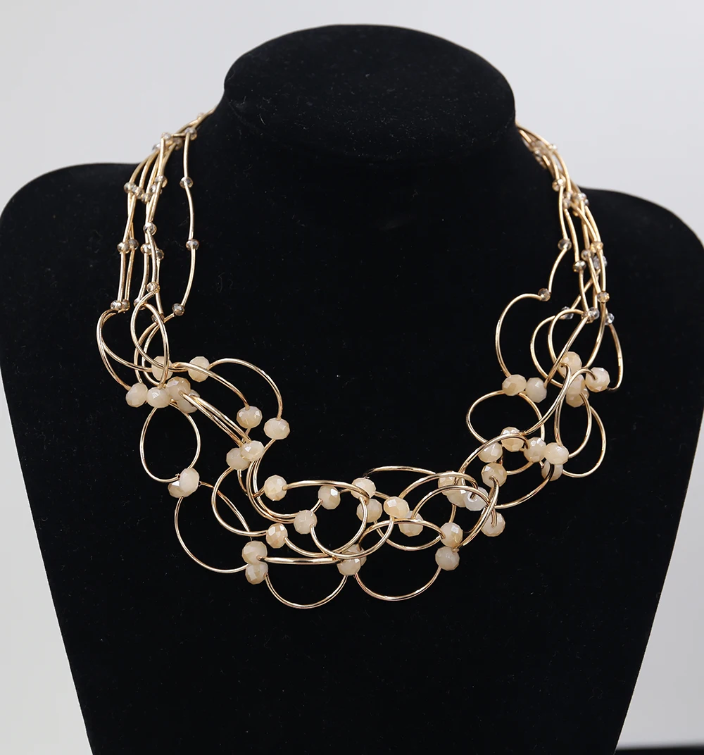 STRATHSPEY Mode Neue Lange Unregelmäßige Kupfer Rohr Halskette Für Frauen Aussage Chunky Multi Lay Schmuck – Detail 20