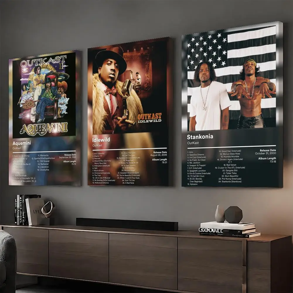 O-Outkast Album Cover  Singer Painting Calligraphy HD Canvas Print Poster Wall Art | Optional Frame | Modern Hallway Decor