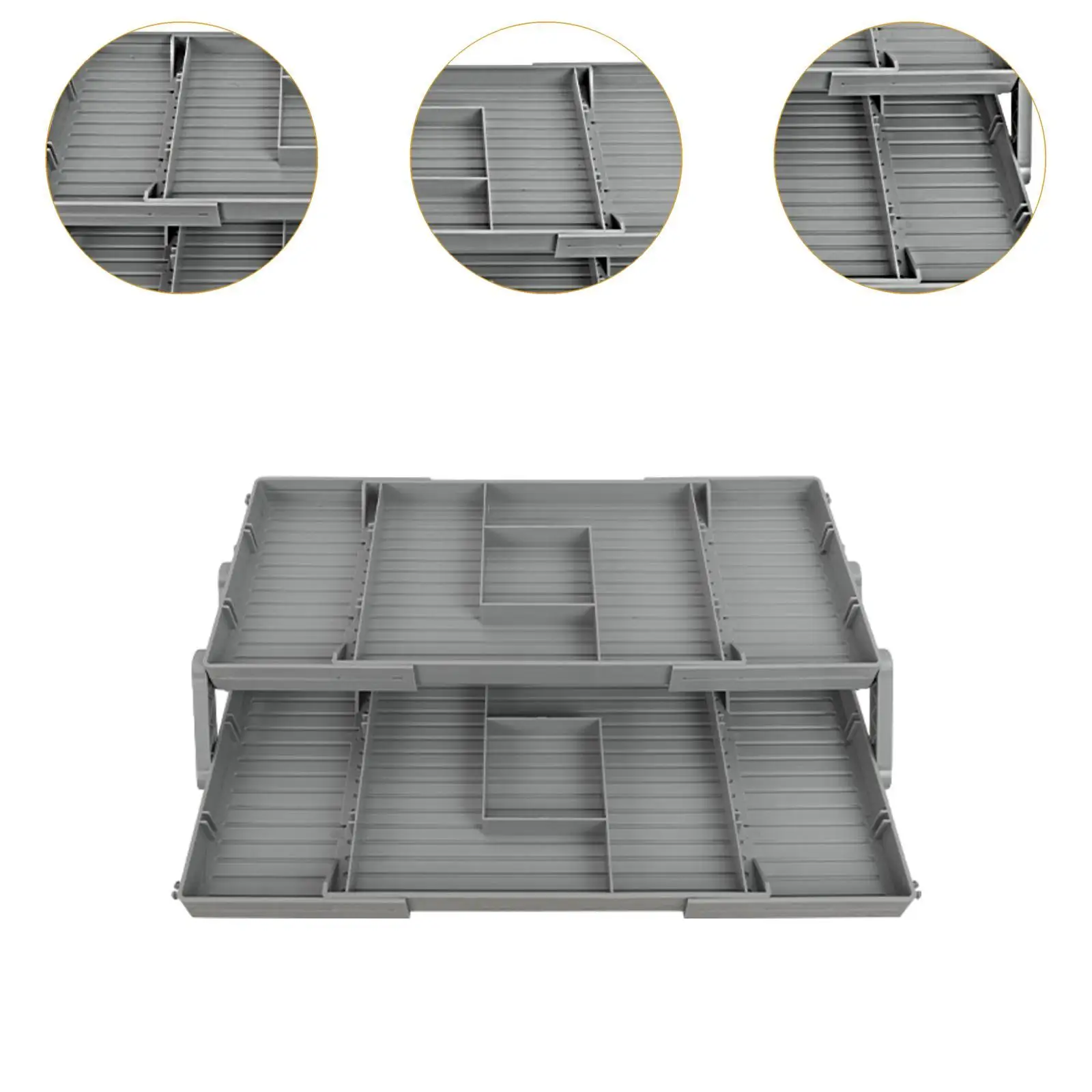 Jewelry Organizer, Foldable Kitchen Storage Box Container Jewelry Storage Case Necklace Display Tray Dresser Organizer Tier,