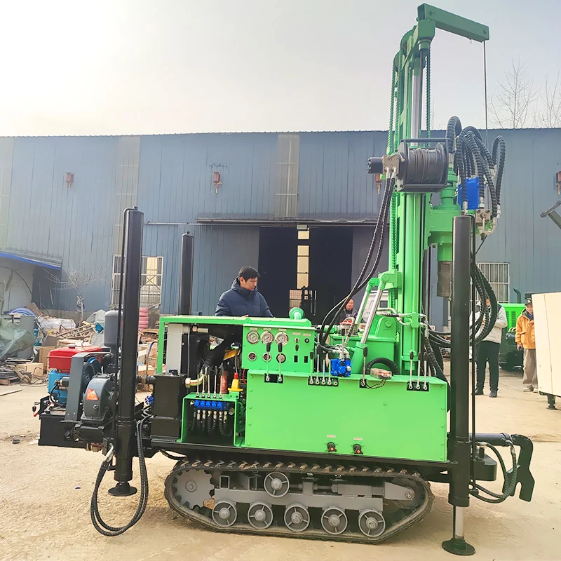 Impianto di perforazione per pozzi d'acqua di pozzo idraulico cingolato ad alte prestazioni personalizzato Perforatore per pozzi d'acqua pneumatico portatile profondo 160-220 m