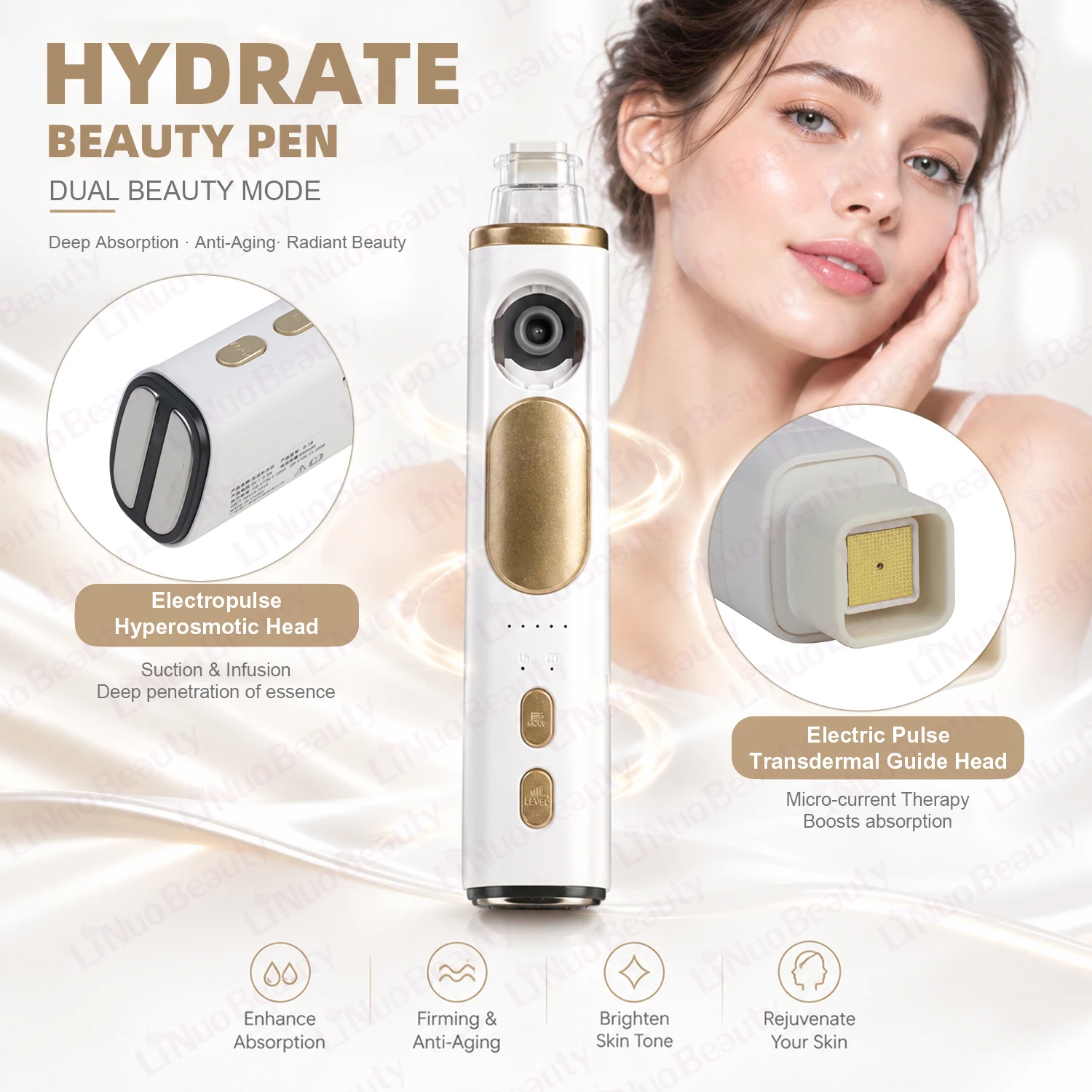 Hydrate Beauty Pen Dual Mode Electropulse Transdermal Skin Infusion Device Anti-Aging Skin Rejuvenation Home Beauty Instrument