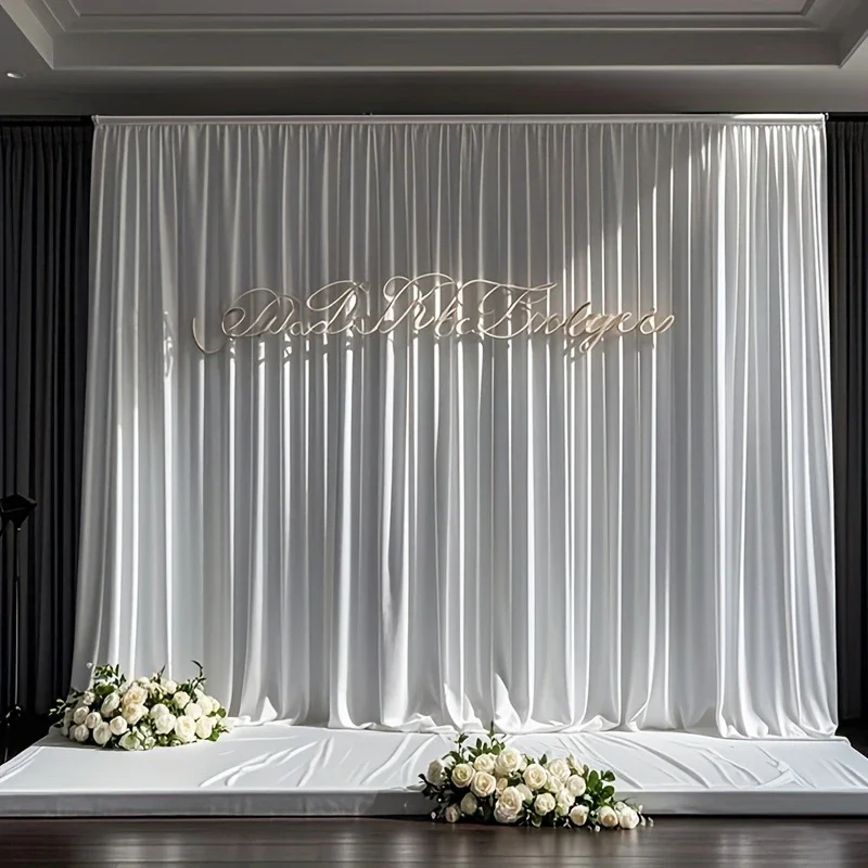 1PC Satin Backdrop Curtains Baby Shower Photo Background Drapes for Birthday Party Wedding Arch Stage Back Drop Cloth Decoration