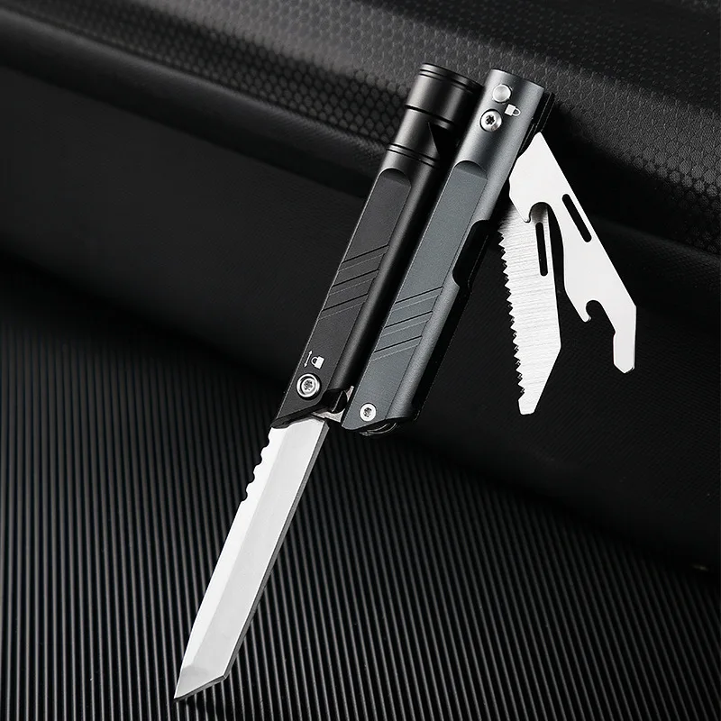 New multi-function folding knife EDC, outdoor camping emergency daily portable knife, multi-function folding knife eight in one