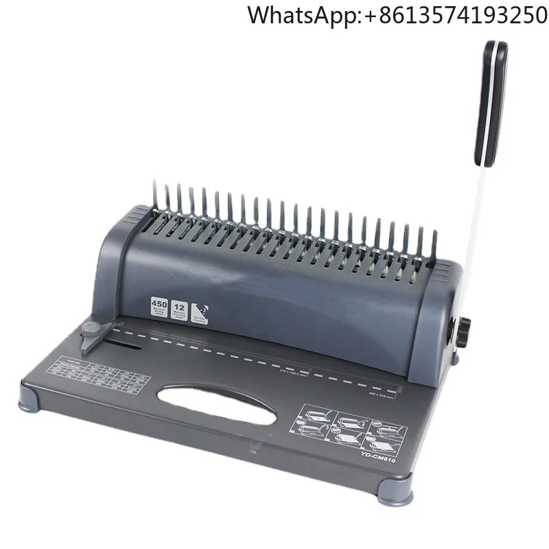21-Hole Rubber Ring Clamp Comb Binding Machine Hard Clamp Manual Punching Document Tender Contract Punching Machine
