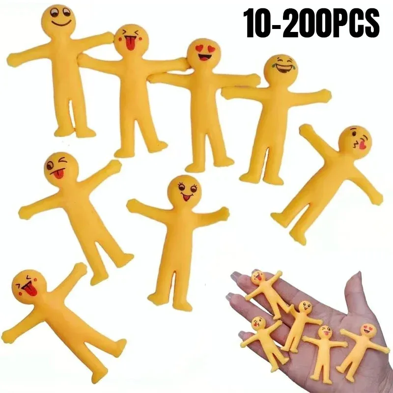 Yellow Stretchable Villain Toy Soft Plastic Pullable Fidget Sensory Decompression Party Favor Pinata Goodie Bag Gift Kids