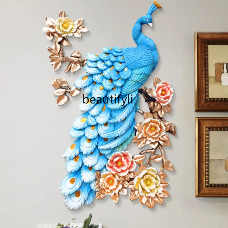 

yj European-Style Creative Peacock Wall Decoration Living Room Wall Decoration Pendant Entrance Wall Wall Decorations