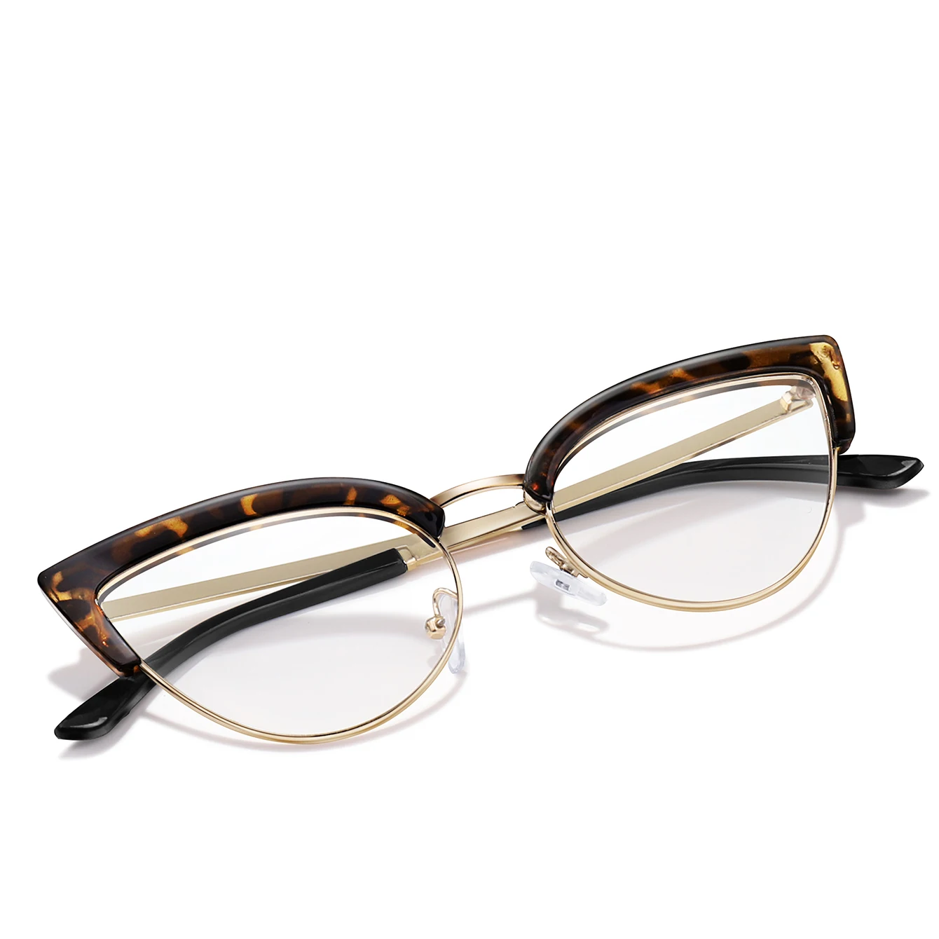 Modische Cat-Eye-Sonnenbrille mit Metallrahmen für Damen und Herren, Trendige Brille für Tägliches Outfit, Party, Reisen, Wandern und Einkaufen