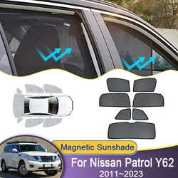 Magnetische Zonnescherm Voor Nissan Patrol Y62 MK6 2011 ~ 2023 Mesh Gordijnen Voorruit Zonneschermen Vizier Gereedschap Auto-onderdelen Auto accessoires