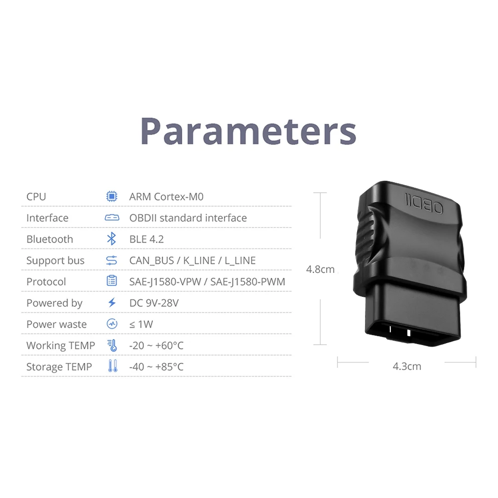 For IOS/Android ELM327 V2.1 Car Engine Fault Code Reader OBD2 Scanner Bluetooth 4.2 Car Dignostic Scanner EOBD Fault Code Reader