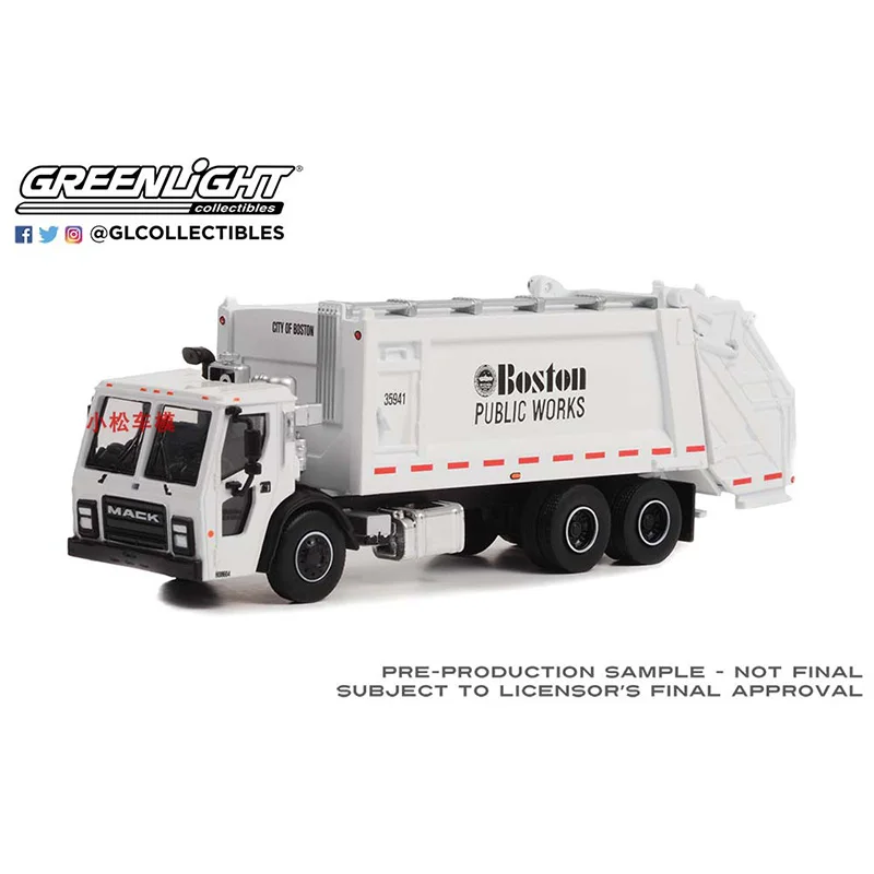 Greenlight 1/64 Diecast Models By Trucks Set of 3 Pieces Series 16 45160 A-B-C  2020 MACK REAR LOADER GARBAGE  Kids Toy Gift