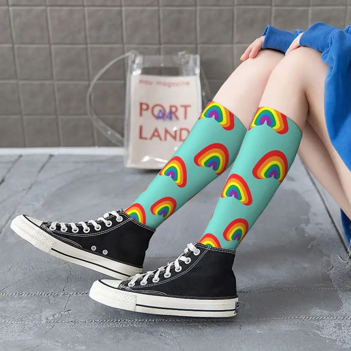 جوارب Pride Rainbow Pride Pattern Lgbtq Pride Colors جوارب Harajuku جوارب طويلة لجميع المواسم هدية عيد ميلاد الرجل والمرأة