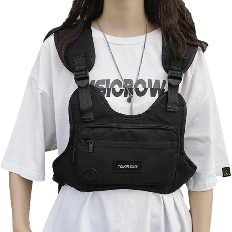 

Waterproof Outdoor Functional Vest Fashion Tactical Tooling Chest Bag Hip-hop Handsome Waistcoat Outerwear Portable Chest Bag