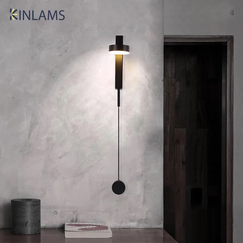 Nordic ห้องนอน Postmodern Art Wall Light ห้องนั่งเล่นสร้างสรรค์ไฟข้างเตียงสวิทช์ Minimalist ตกแต่ง Dimming Wall โคมไฟ