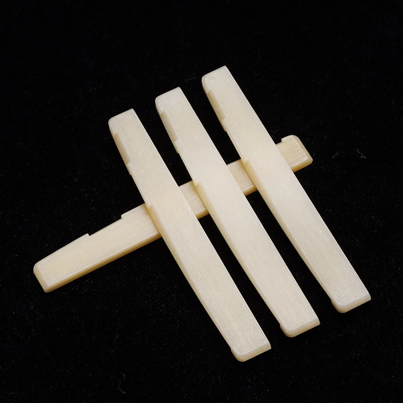 Folk Guitar Cow Bone Upper And Lower Saddle Bridge Saddle Nut Upper Saddle 43Mm Lower Bridge 74Mm Easy To Use