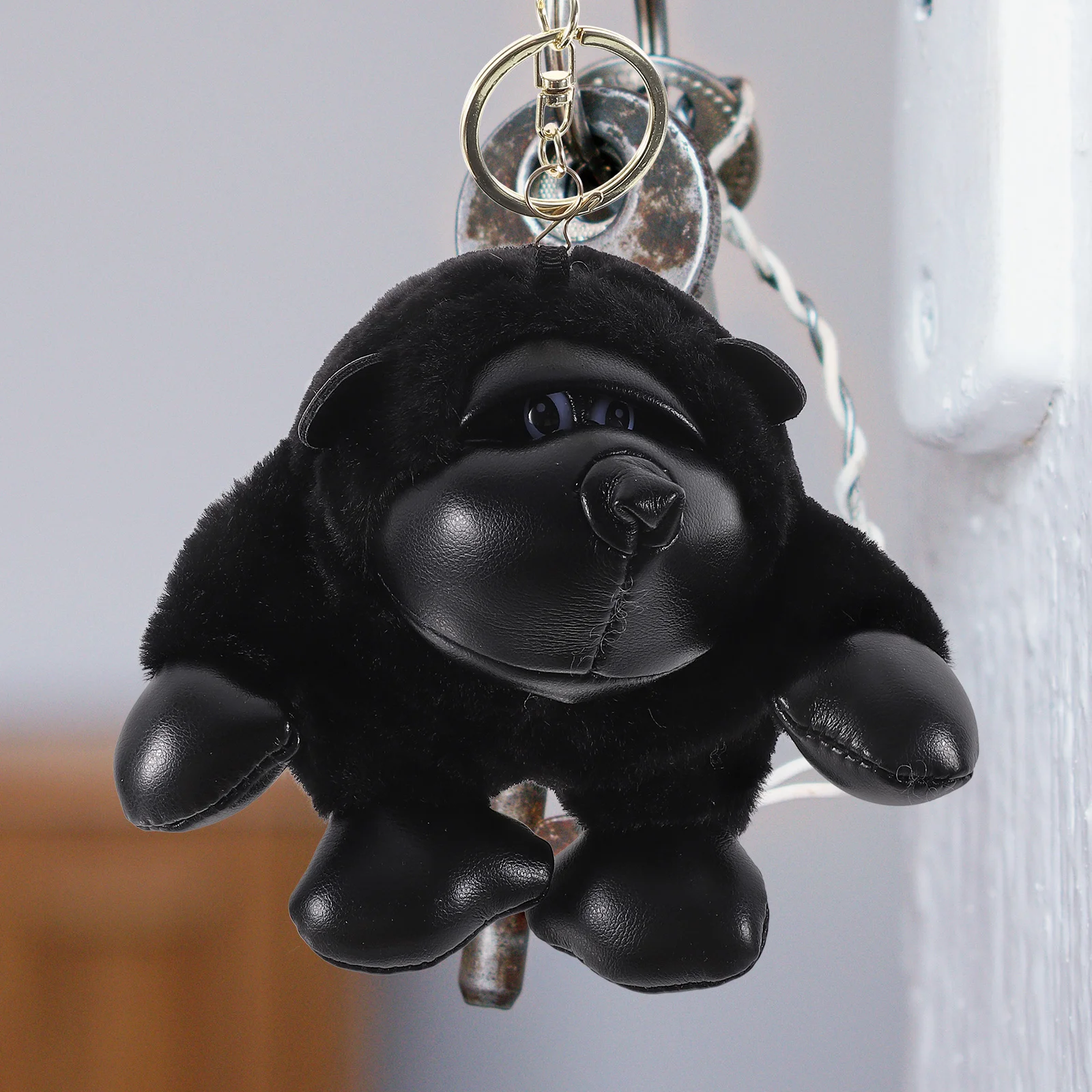 Ornament Gorilla Plush Pendant Monkey Keychain (Black) 1pc Baby Mini Tote Bag Lovely Pp Cotton Stuffed