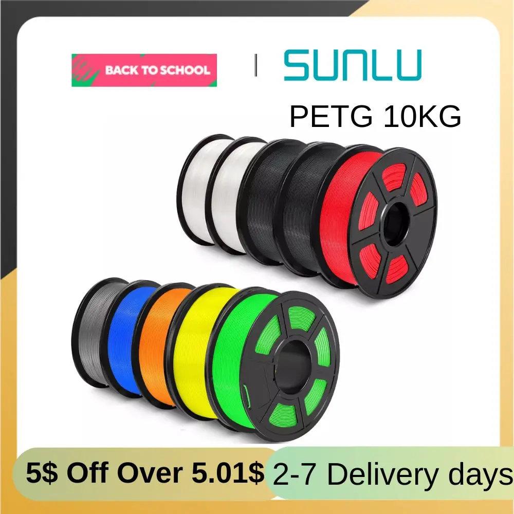 SUNLU 3D Printer PETG 1.75MM 10KG 1KG/Rolls  Filament Good Toughness High Strength Non-Toxic No Bubble Eco-Friendly From EU MX