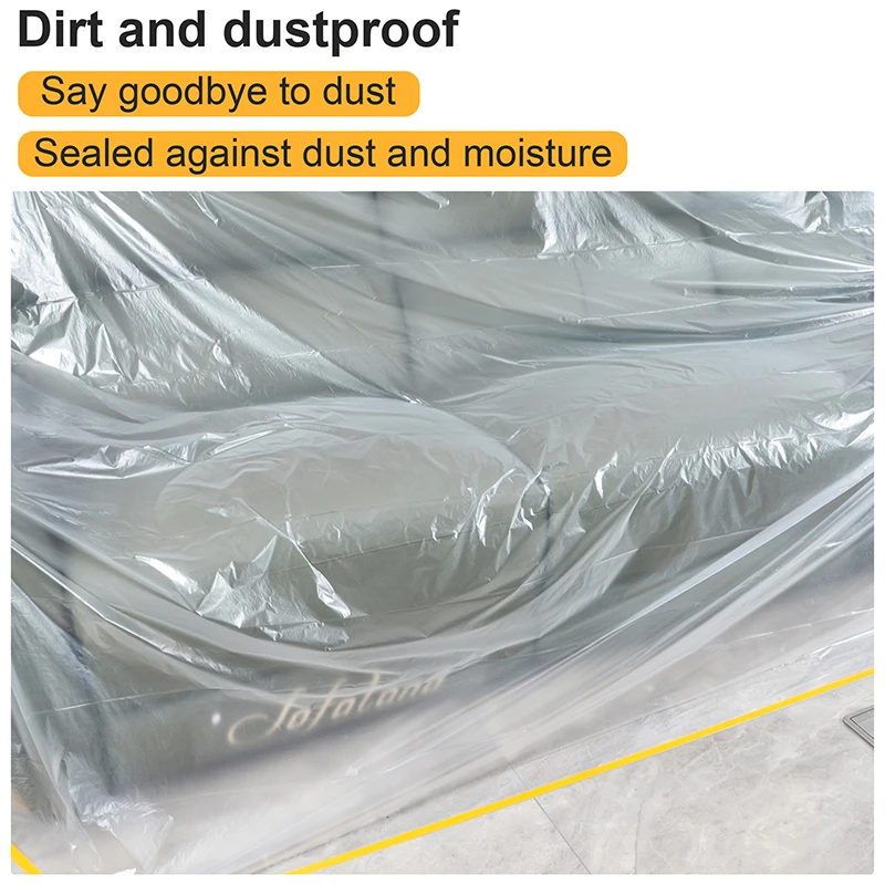 Pre‑Taped Masking Film Painting Protective Dust Cover Film Tape Attached Plastic Drop Cloth for Automotive Furniture Home Renova