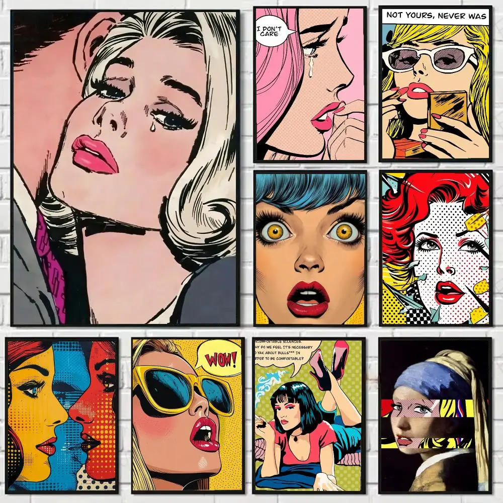 R-Roy L-Lichtenstein art Painting Calligraphy Canvas Art Styles, Wall Art Decor, Living Room Decor