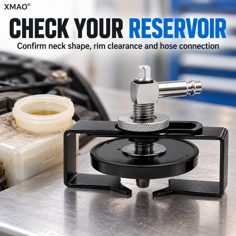 XMAO Brake Bleeding Reservoir Adapter with Knurled Adjustment Wheel and Round Sealing Pad for Automotive Brake Fluid Service