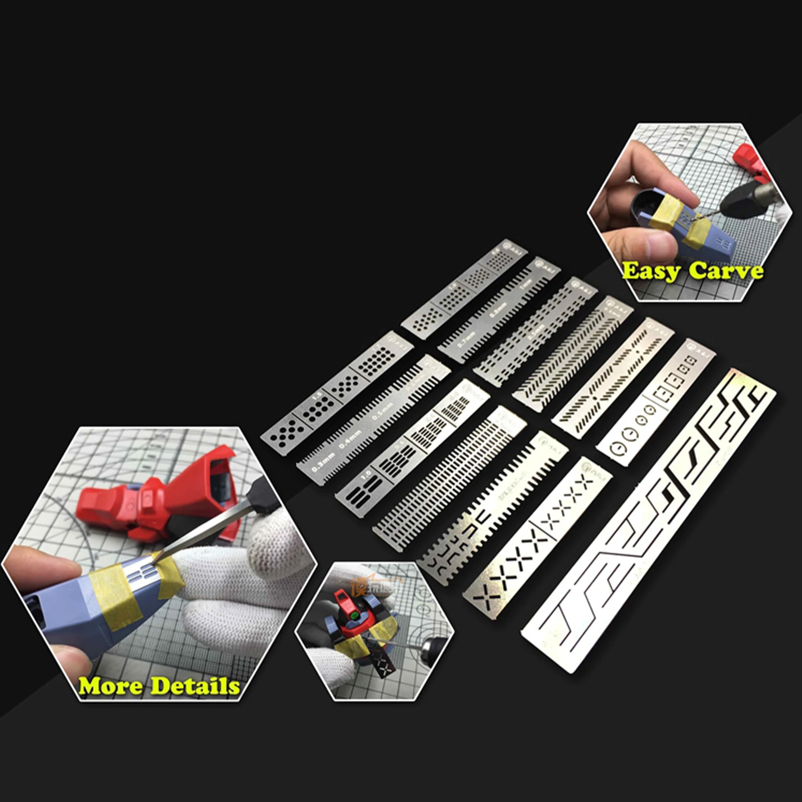 

Высококачественная сталь, 13-красочные шаблоны трафаретов для рисования фотографий для Nu Gundam MG 1/100 1/144, инструменты для рукоделия