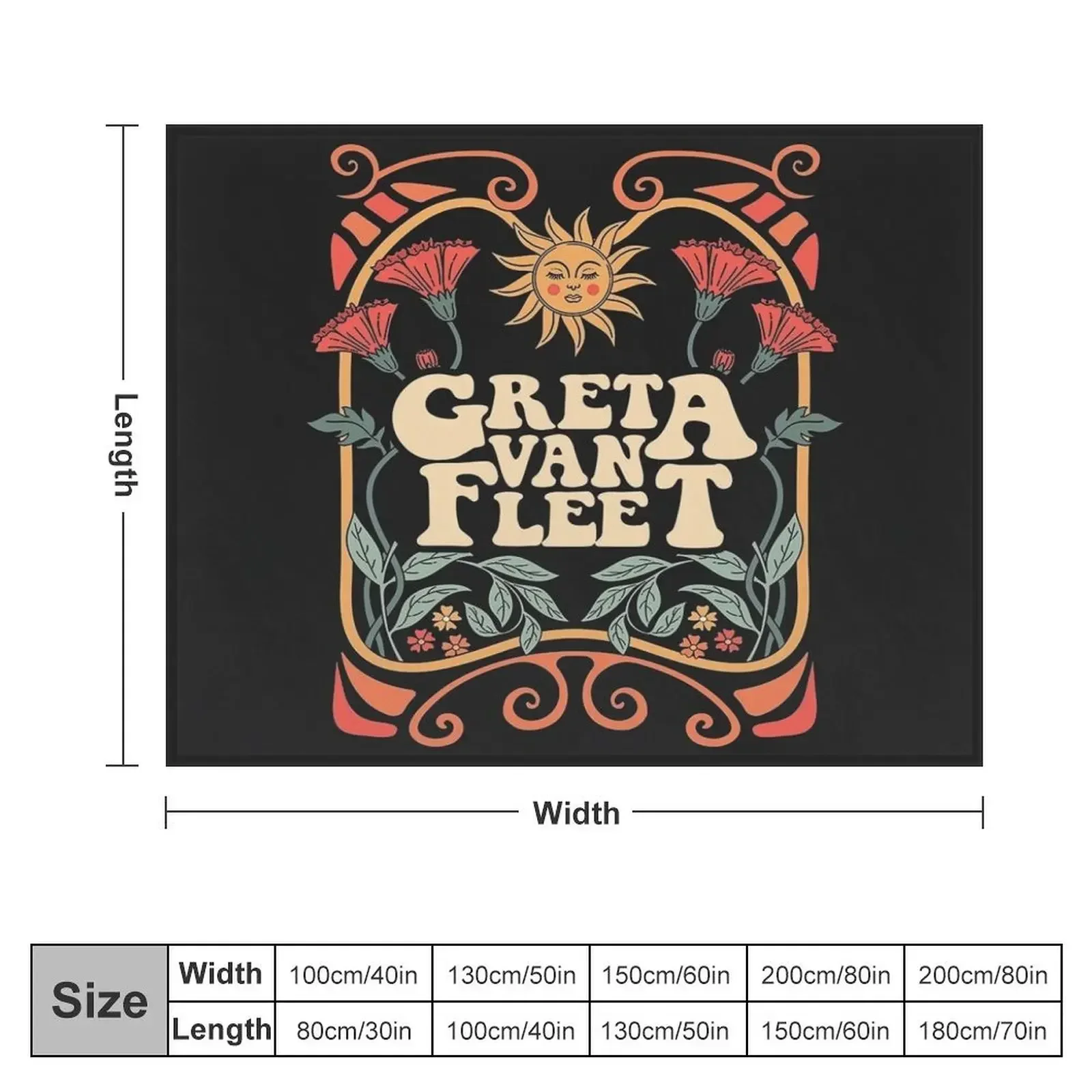 Iris greta 1 Greta Van Fleet Shirt, Retro Musical Van Fleet Rock Band Boho Vintage Musician Retro Van Fleet Throw Blanket