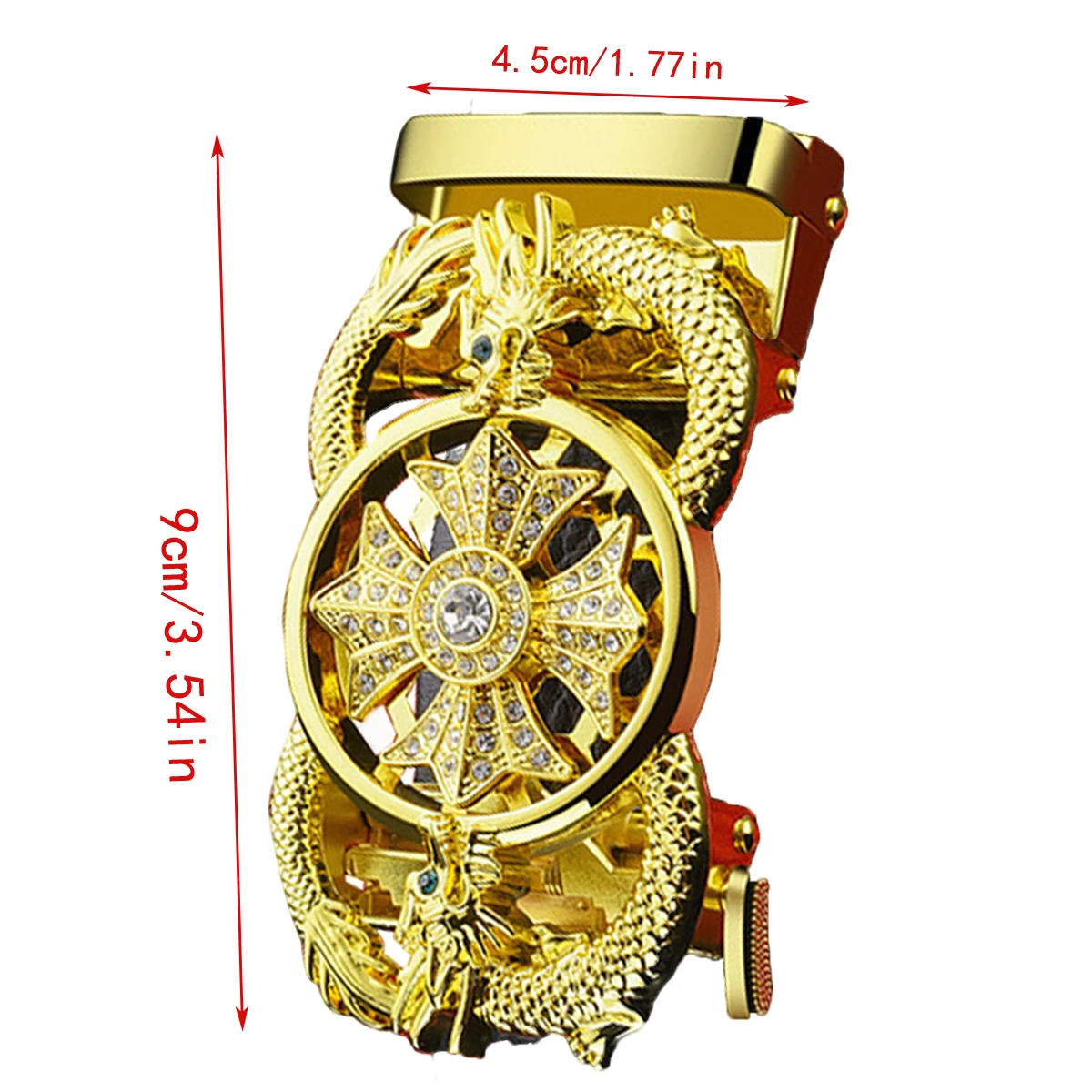 1pc men's double dragon diamond inlaid automatic waistband buckle, suitable for formal activities and daily wear